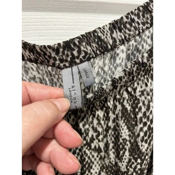 Bl^nk London Anthropologie  Animal Print Wide Leg Jumpsuit Off Shoulder Large - Picture 6 of 11